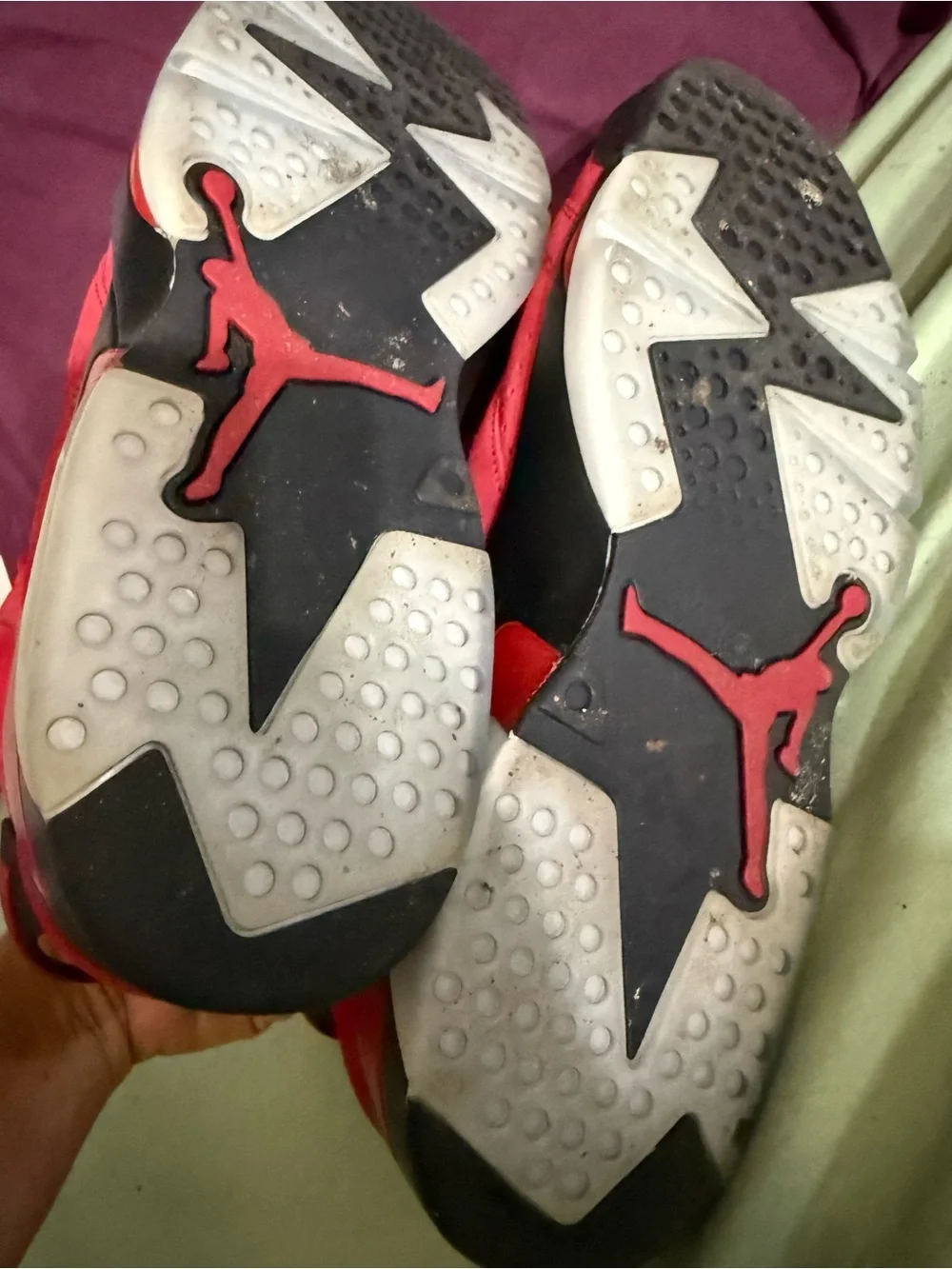 Jordan Kids Red and Black Suede High-Top Sneakers